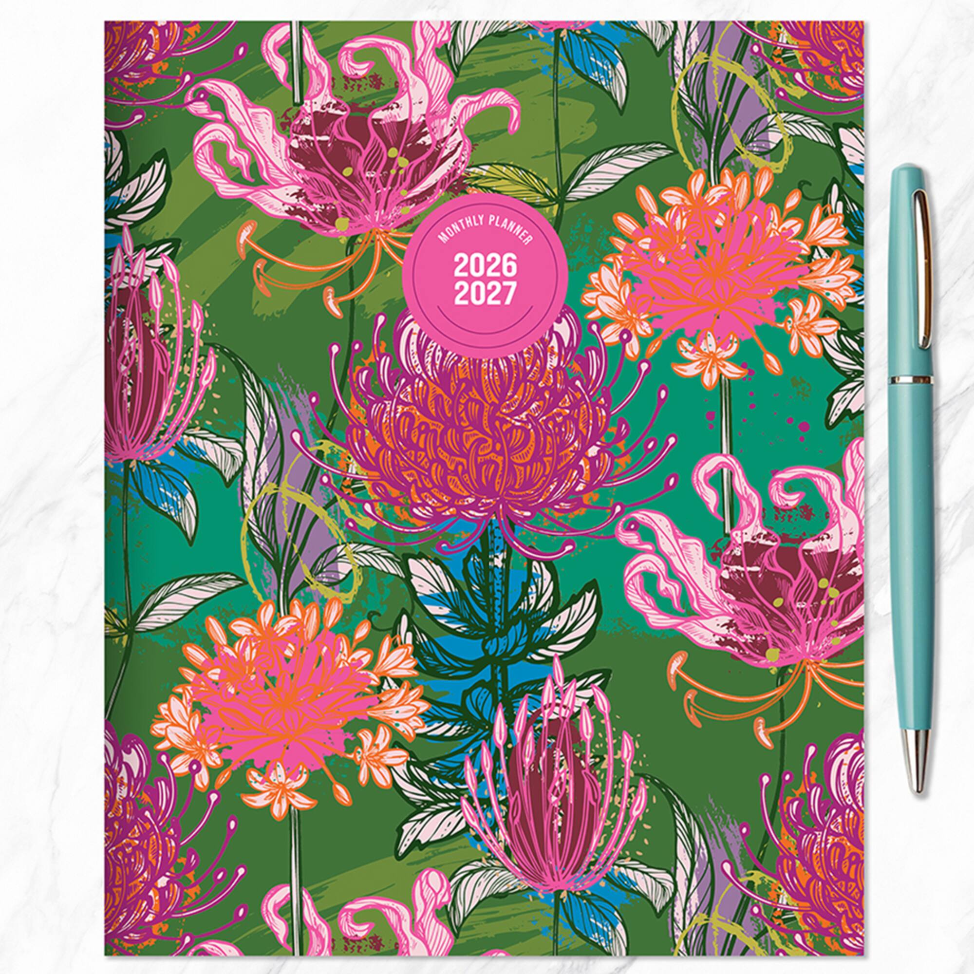 TF Publishing Medium 2026-27 Fully Floral Monthly Planner